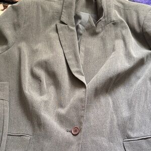 Jessica London Heather Gray Notch Collar Blazer and skirt